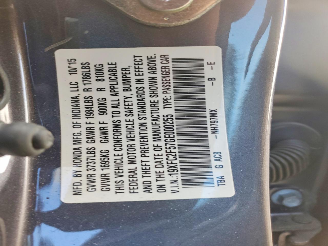 2016 HONDA CIVIC