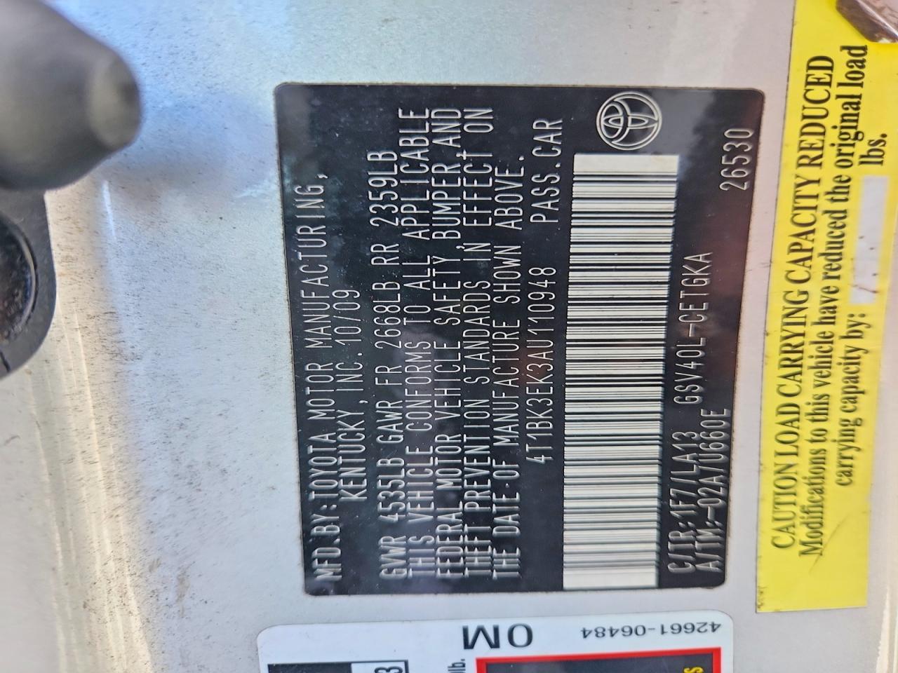 2010 TOYOTA CAMRY
