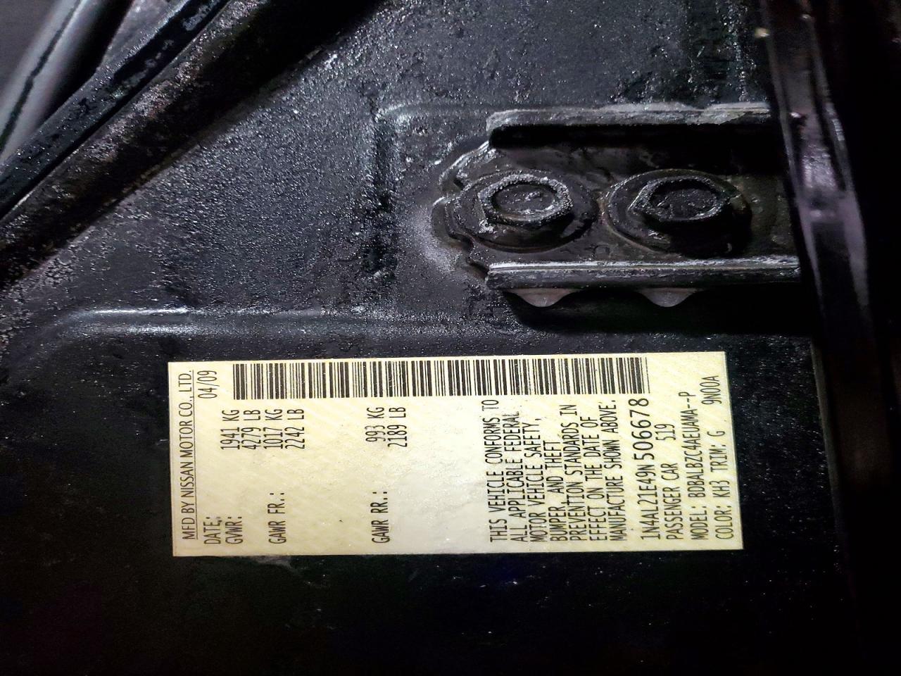 2009 NISSAN ALTIMA