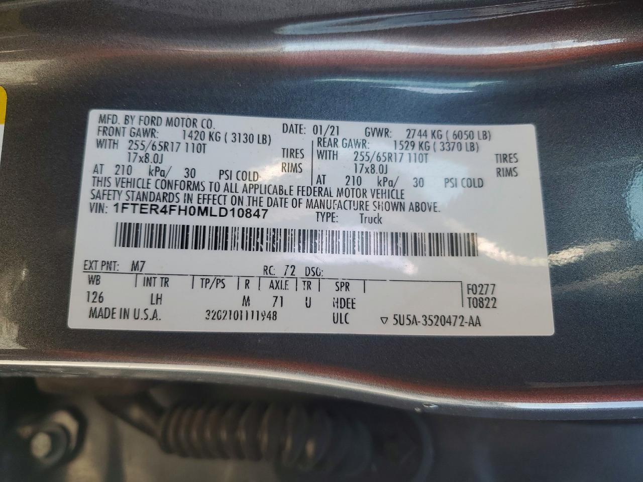 2021 FORD RANGER