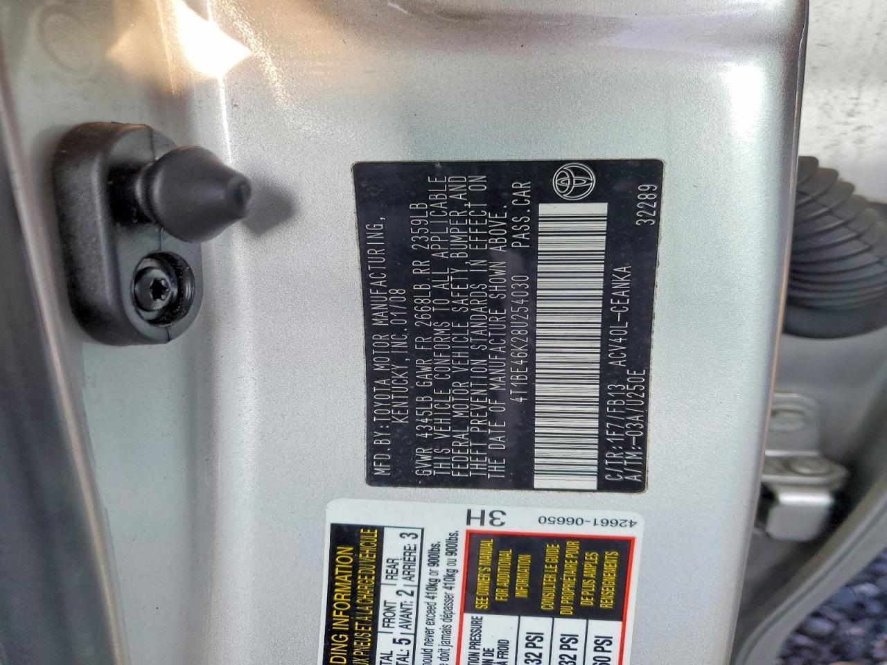 2008 TOYOTA CAMRY