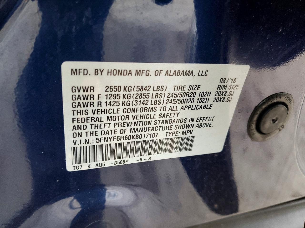 2019 HONDA PILOT