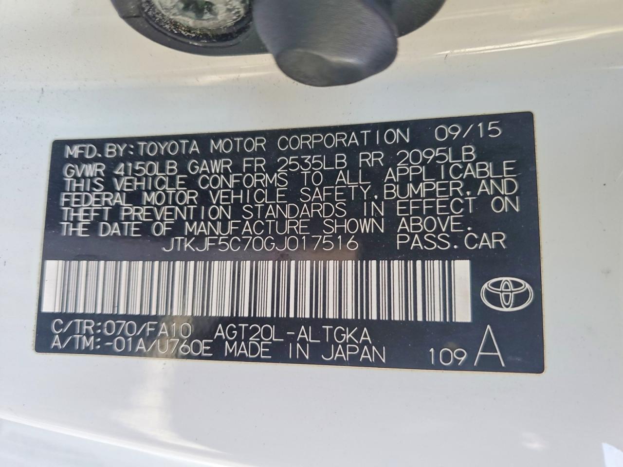 2016 TOYOTA SCION