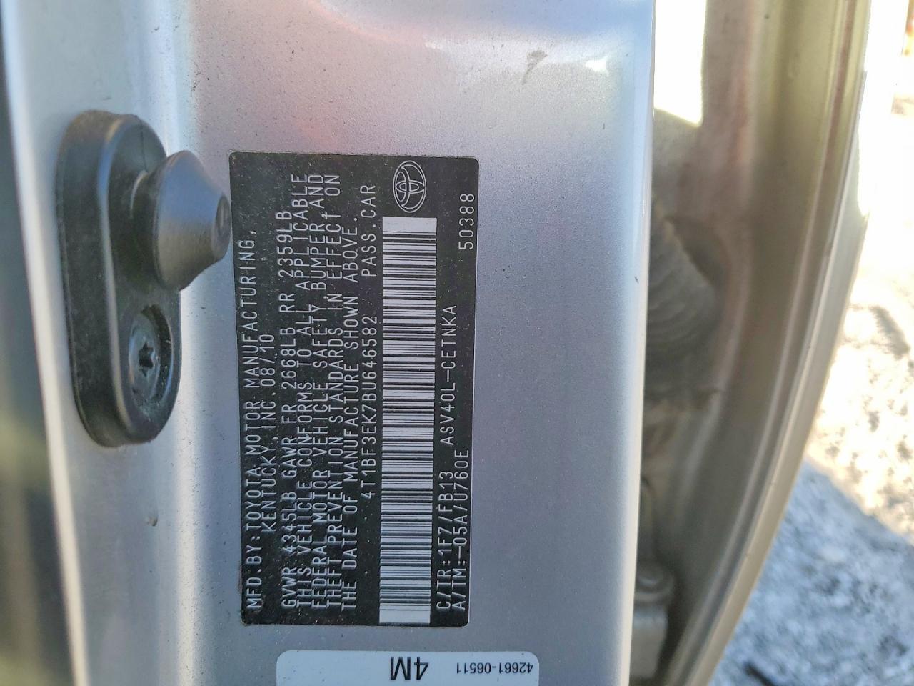 2011 TOYOTA CAMRY