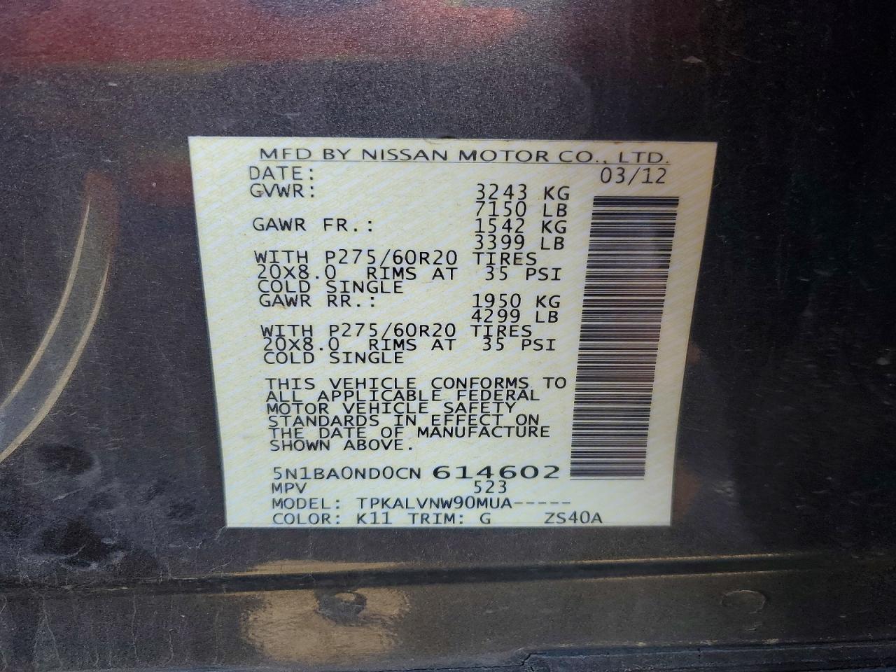 2012 NISSAN Armada