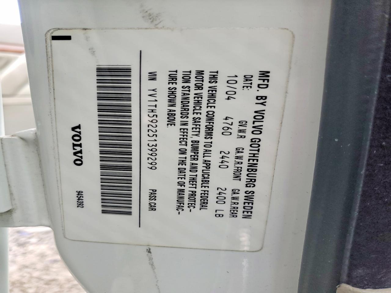 2005 VOLVO S80