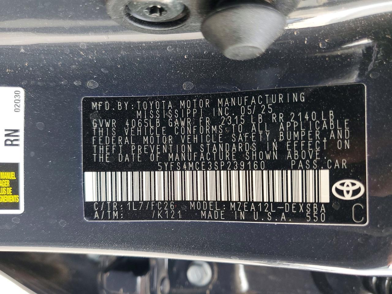 2025 TOYOTA COROLLA