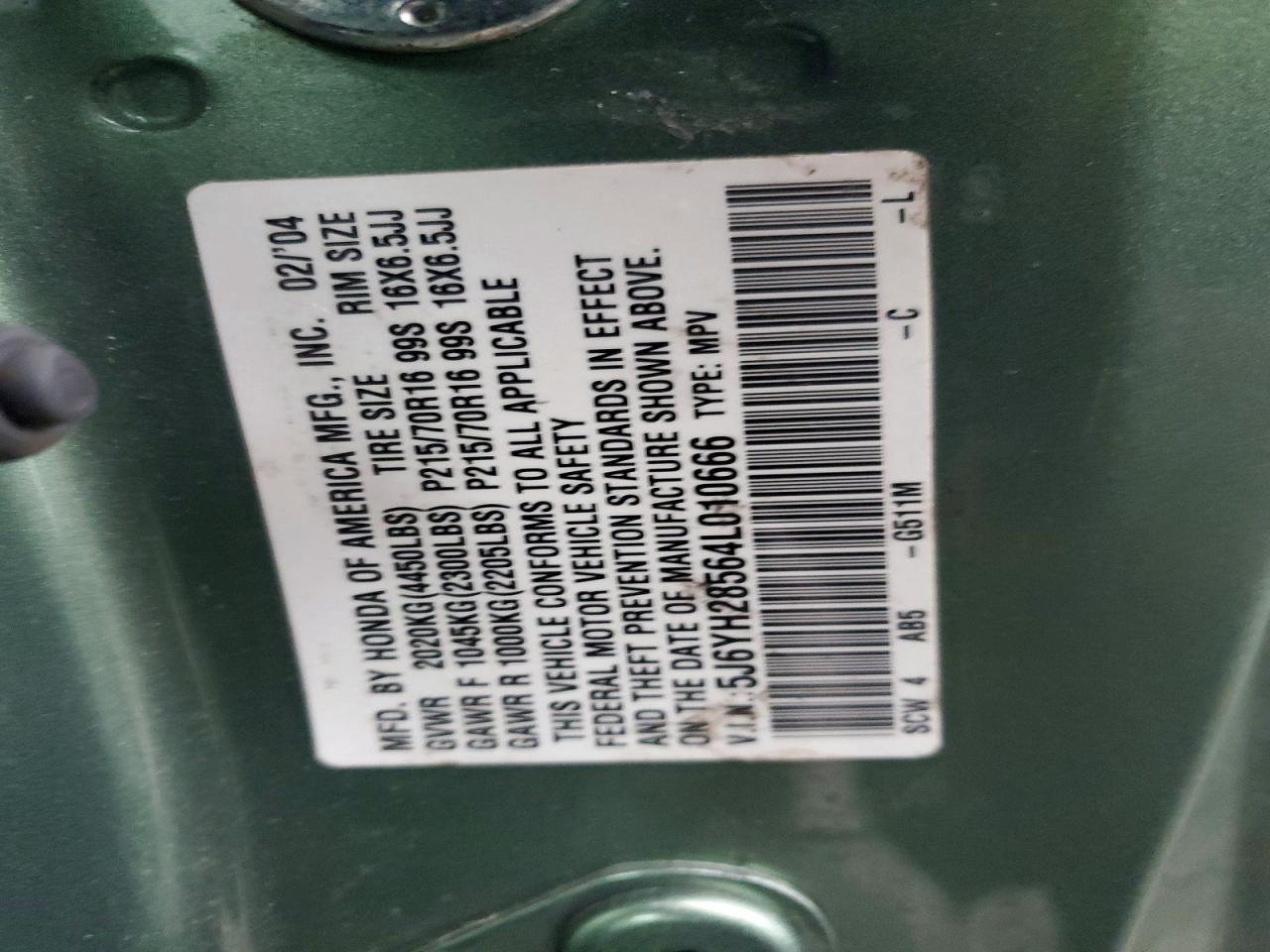 2004 HONDA Element