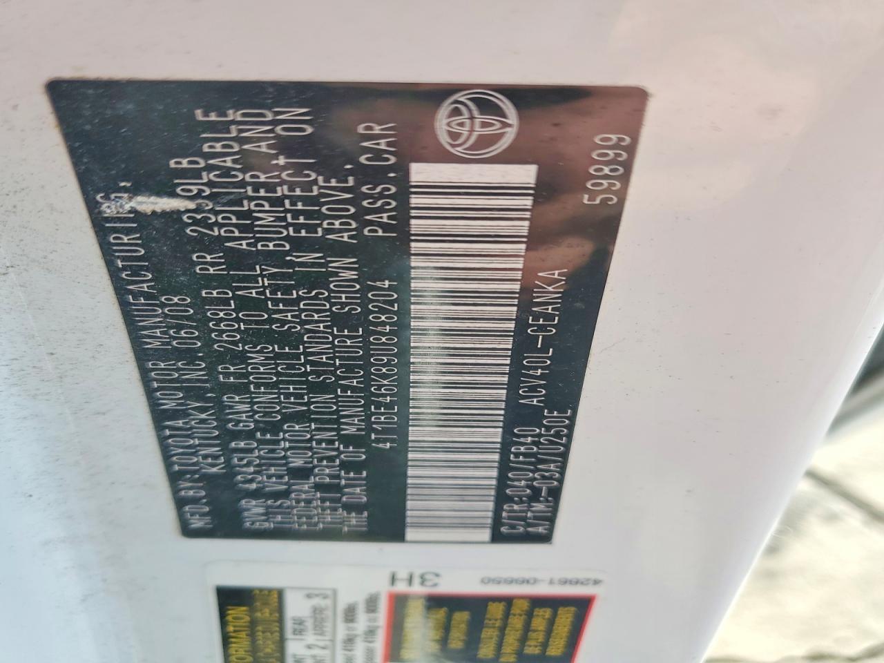 2009 TOYOTA CAMRY