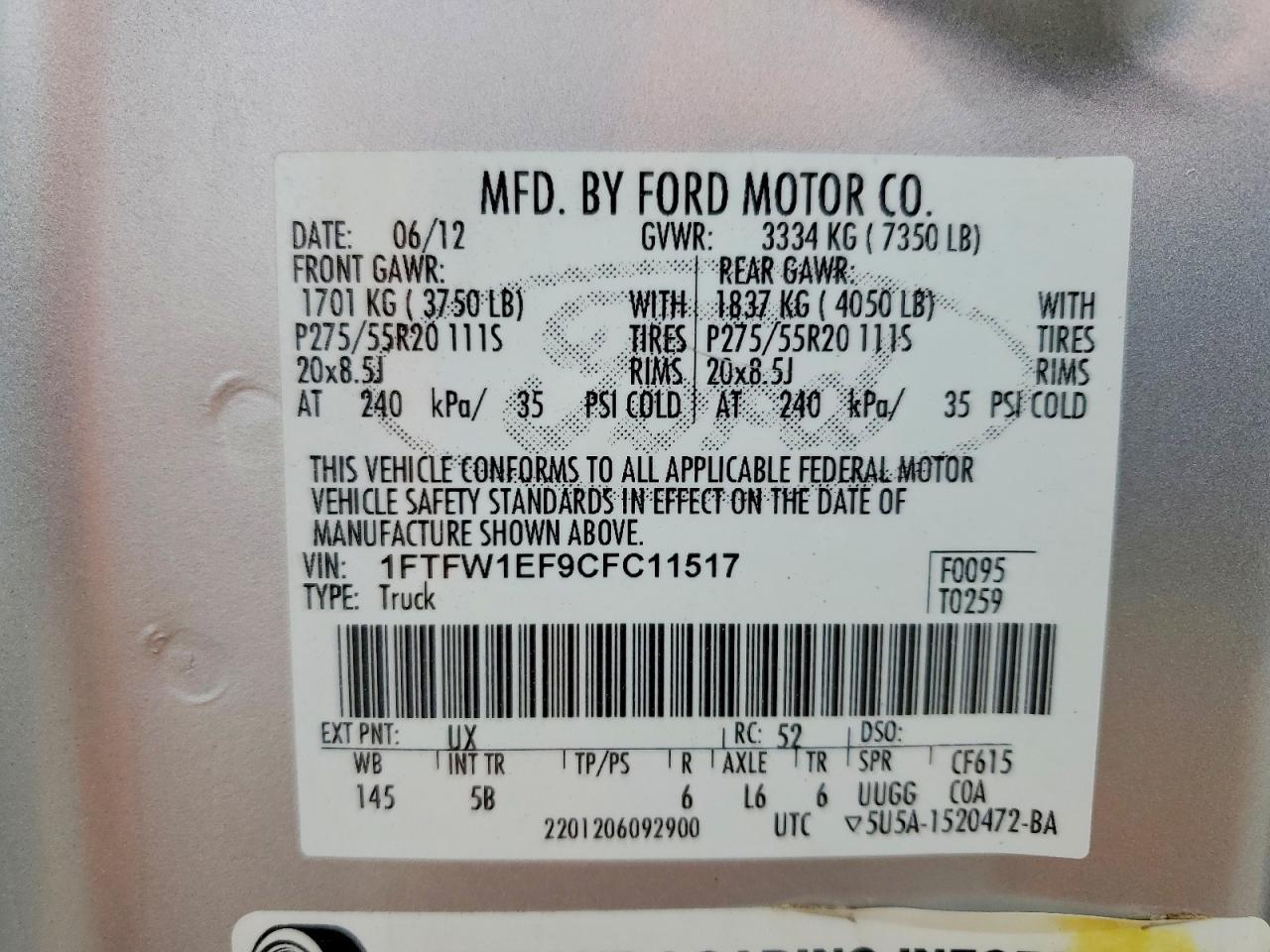 2012 FORD F-150