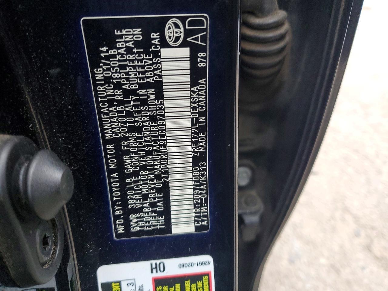 2014 TOYOTA COROLLA