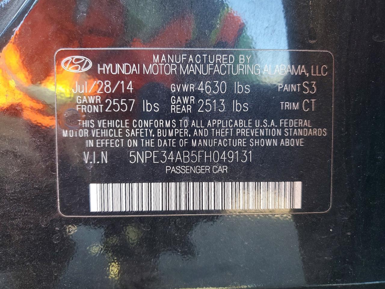 2015 HYUNDAI SONATA