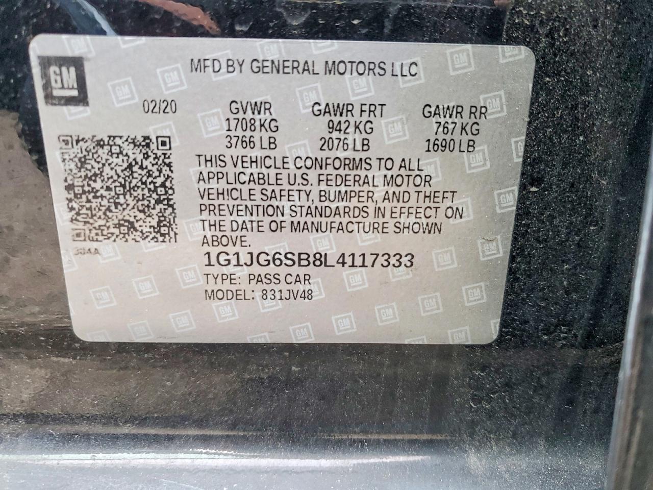 2020 CHEVROLET SONIC