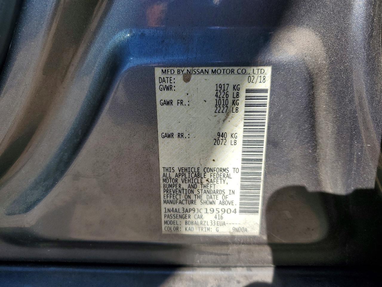2018 NISSAN ALTIMA