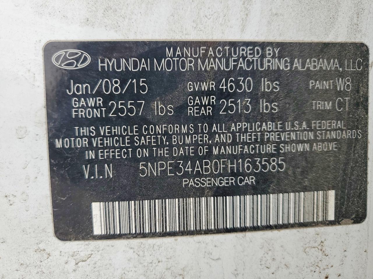 2015 HYUNDAI SONATA