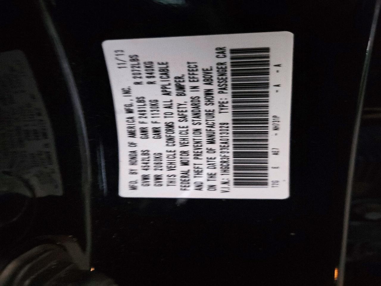 2014 HONDA ACCORD