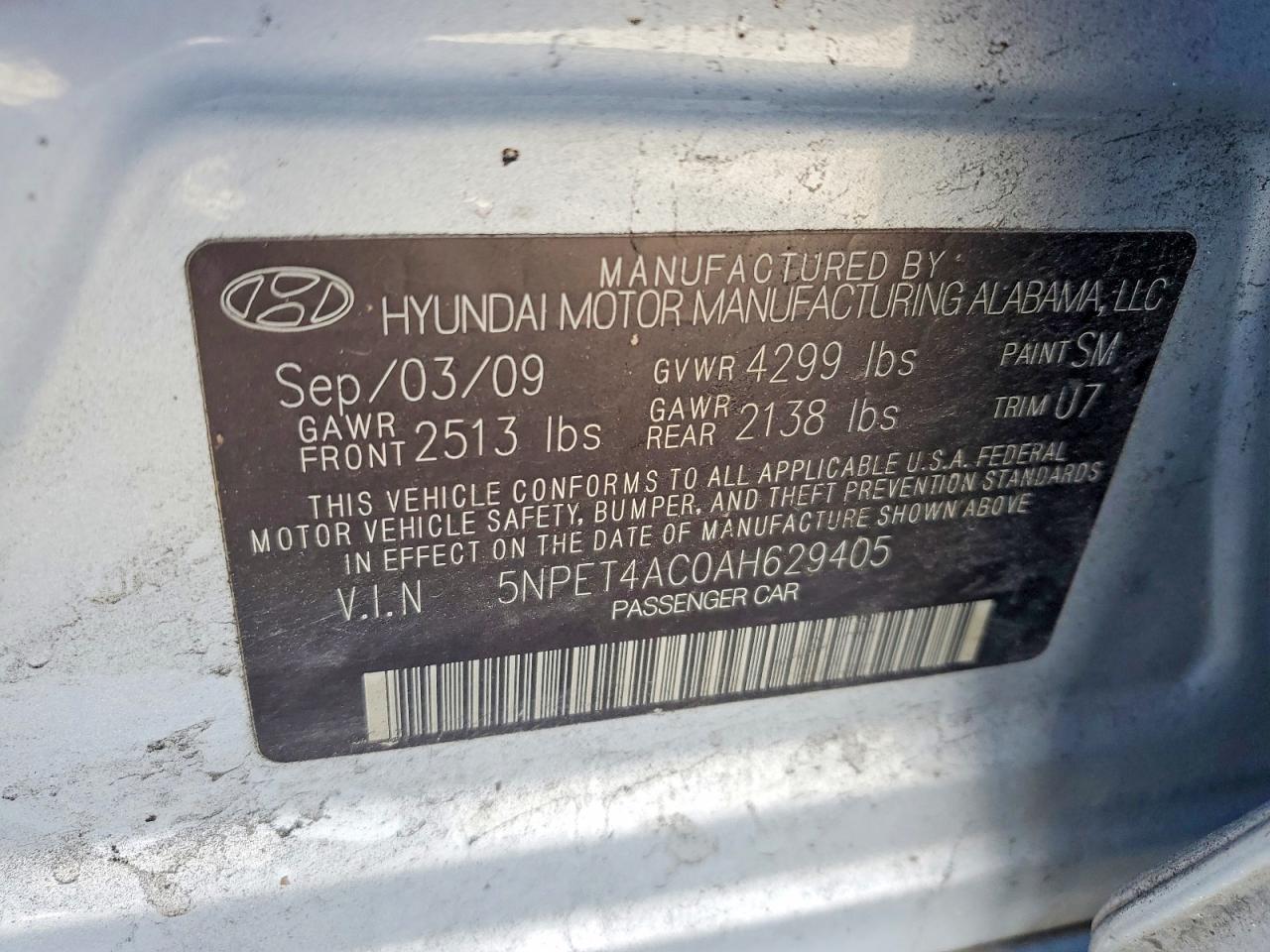 2010 HYUNDAI SONATA
