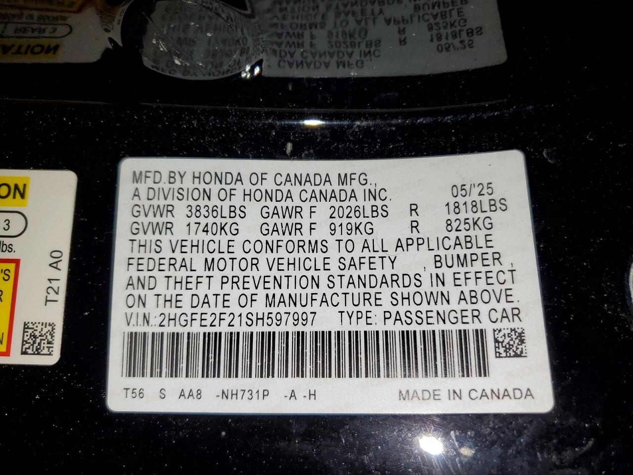 2025 HONDA CIVIC