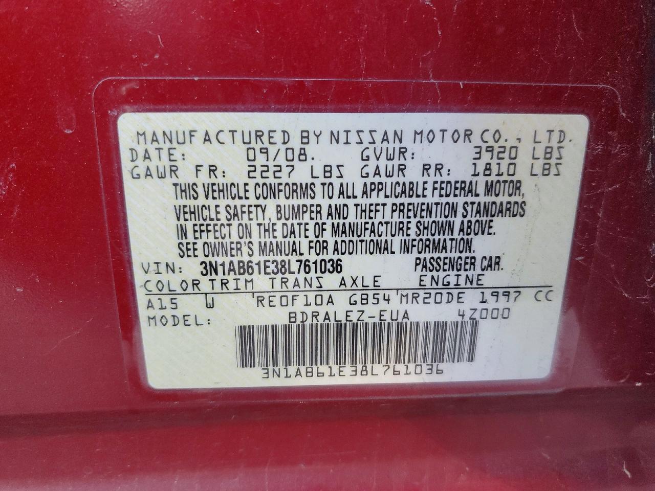 2008 NISSAN SENTRA