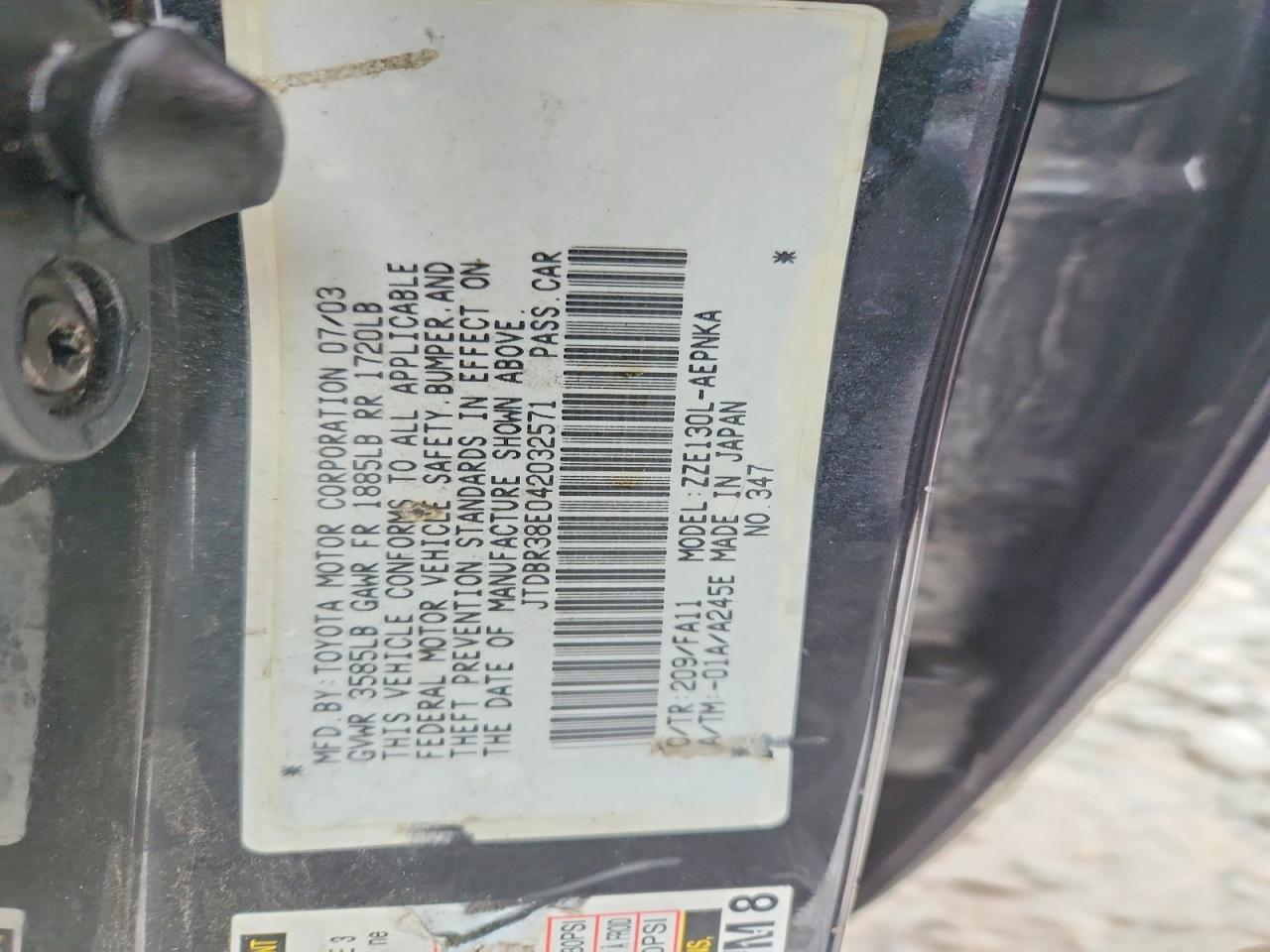 2004 TOYOTA COROLLA