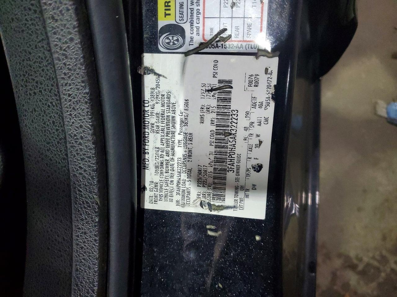 2010 FORD FUSION