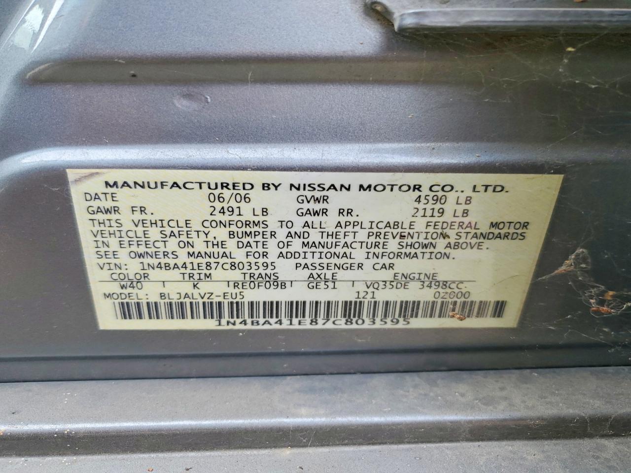 2007 NISSAN Maxima