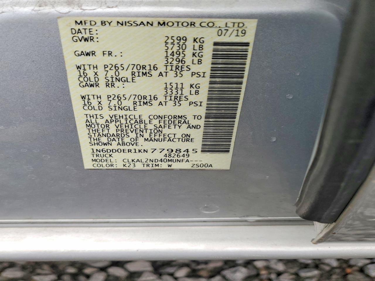 2019 NISSAN Frontier