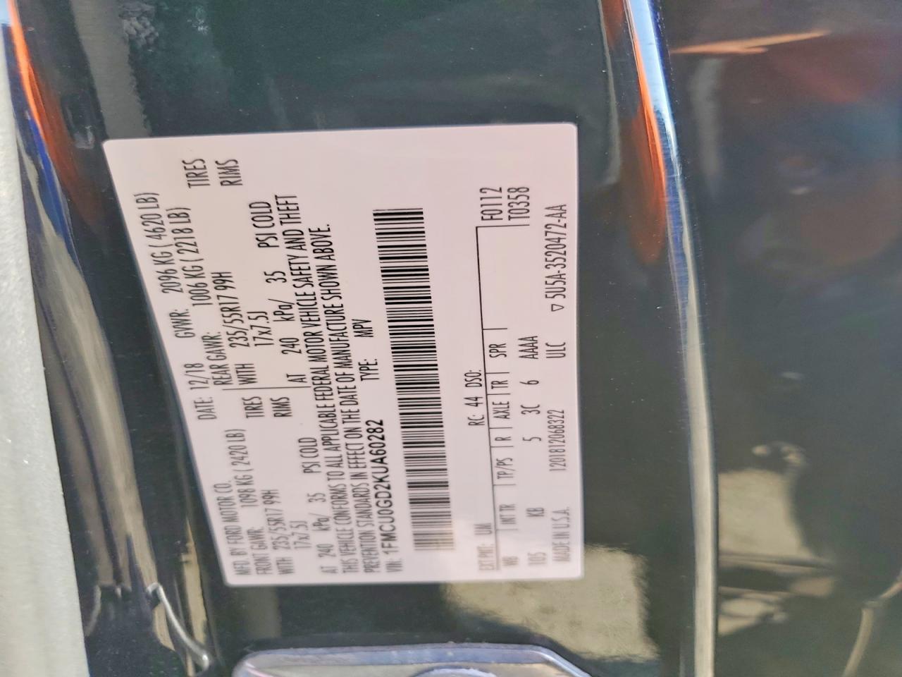 2019 FORD ESCAPE