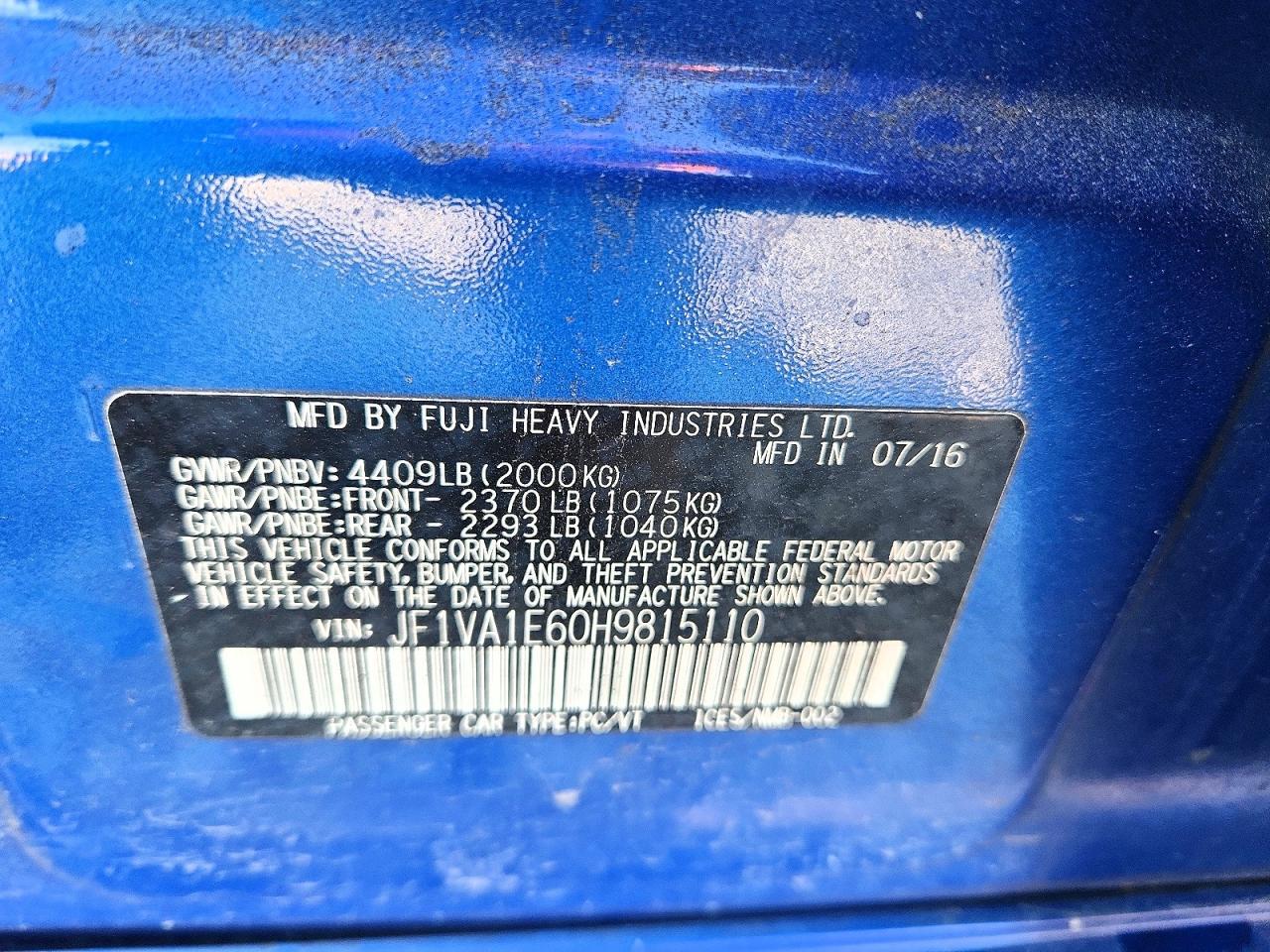 2017 SUBARU WRX