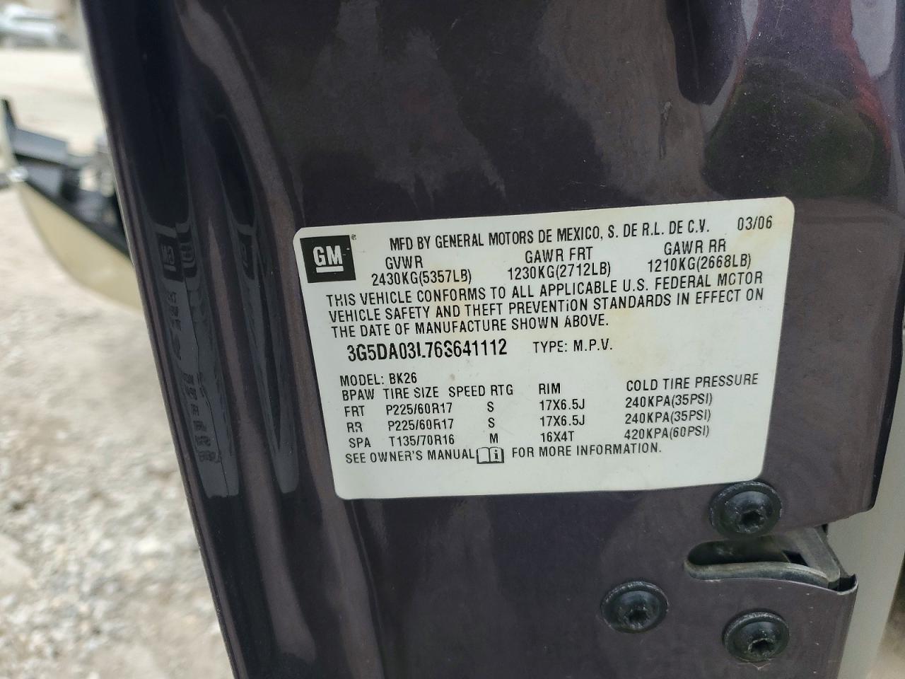 2006 BUICK Rendezvous
