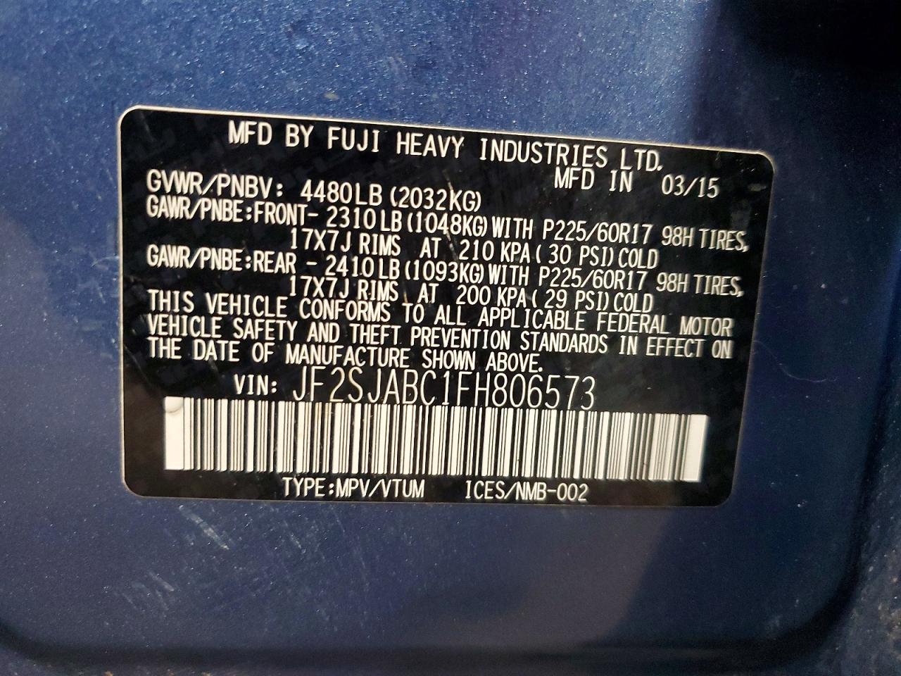 2015 SUBARU FORESTER
