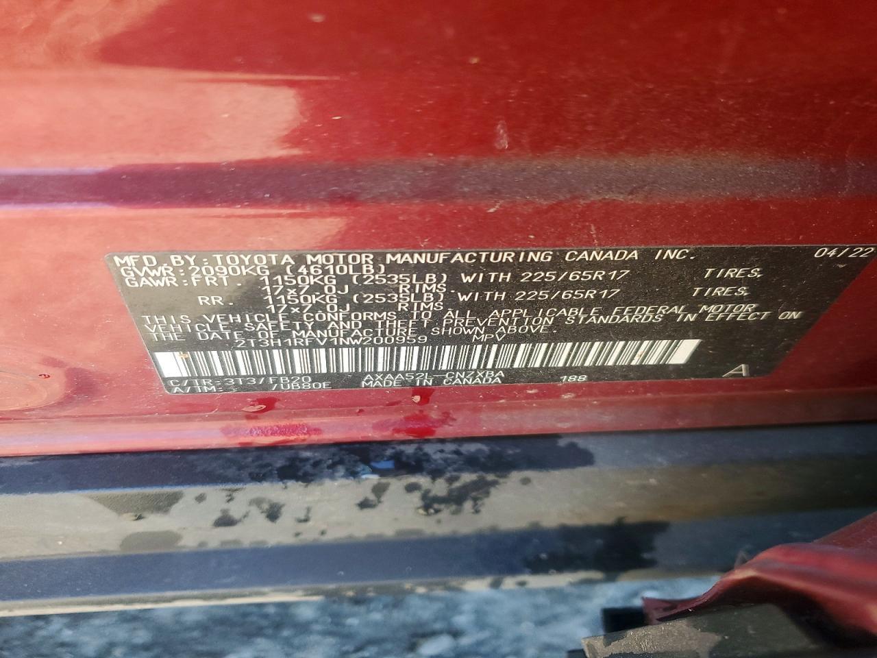 2022 TOYOTA RAV4
