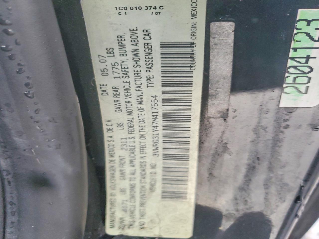 2007 VOLKSWAGEN Beetle