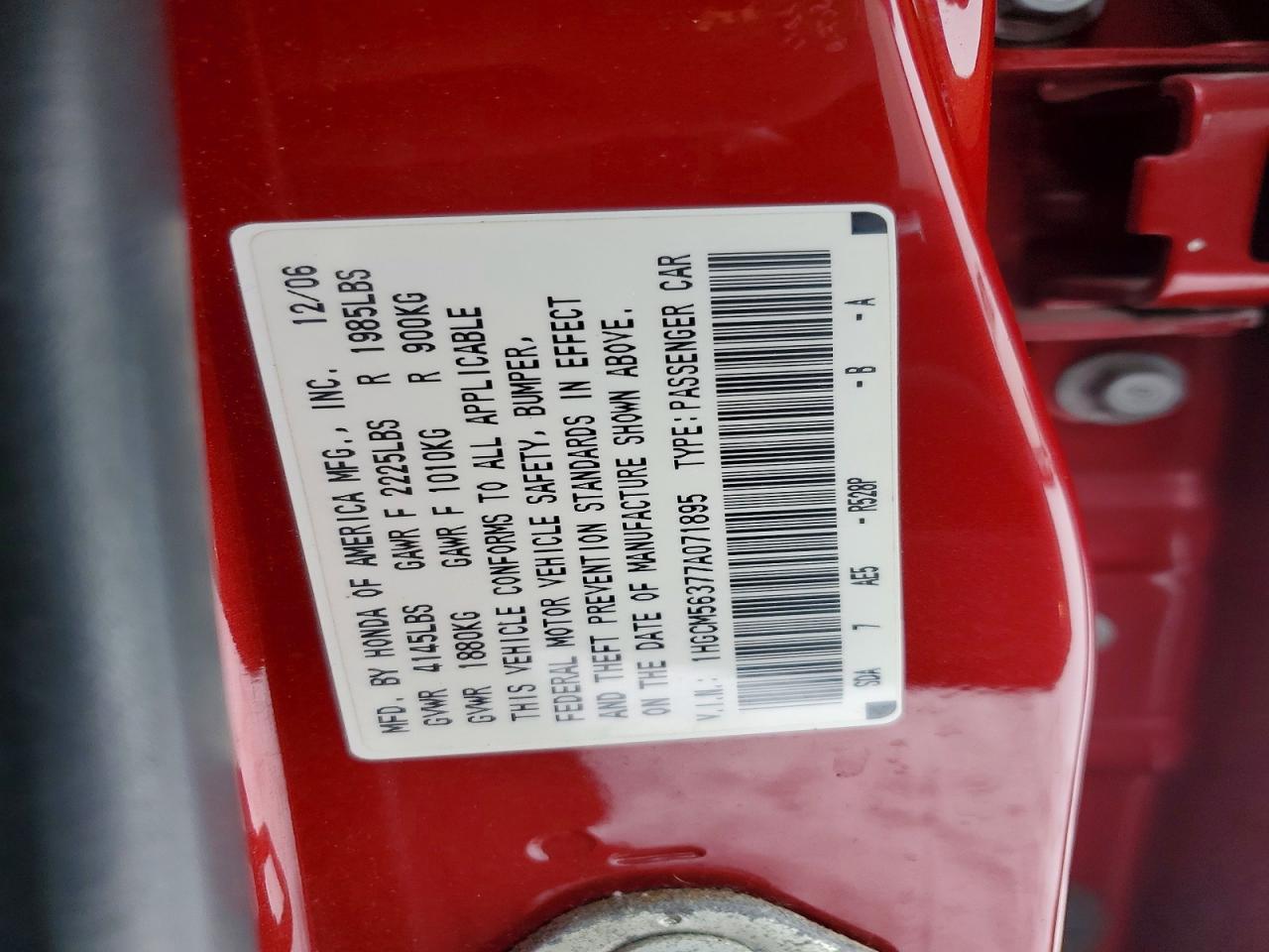 2007 HONDA ACCORD