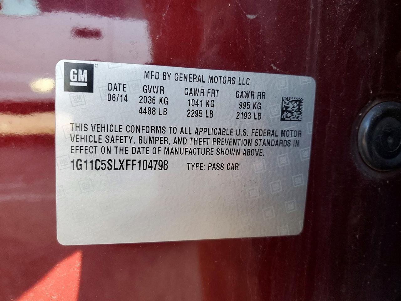 2015 CHEVROLET MALIBU