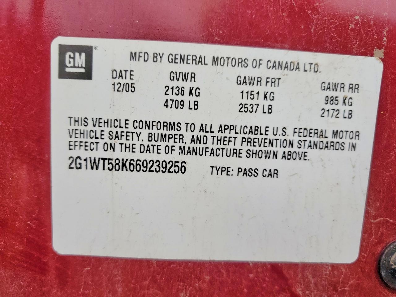 2006 CHEVROLET IMPALA