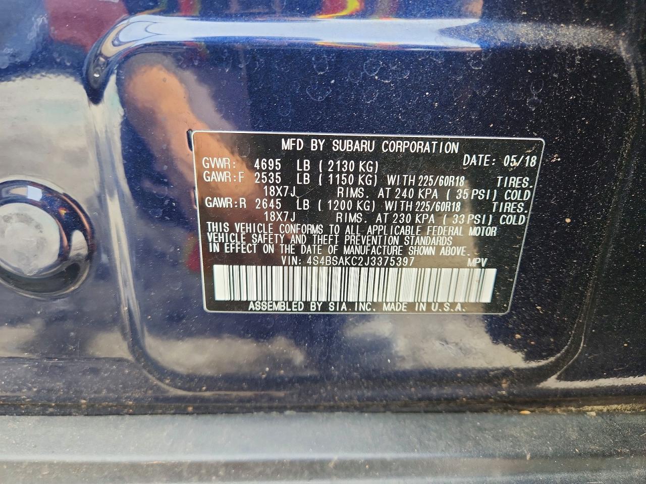 2018 SUBARU Outback