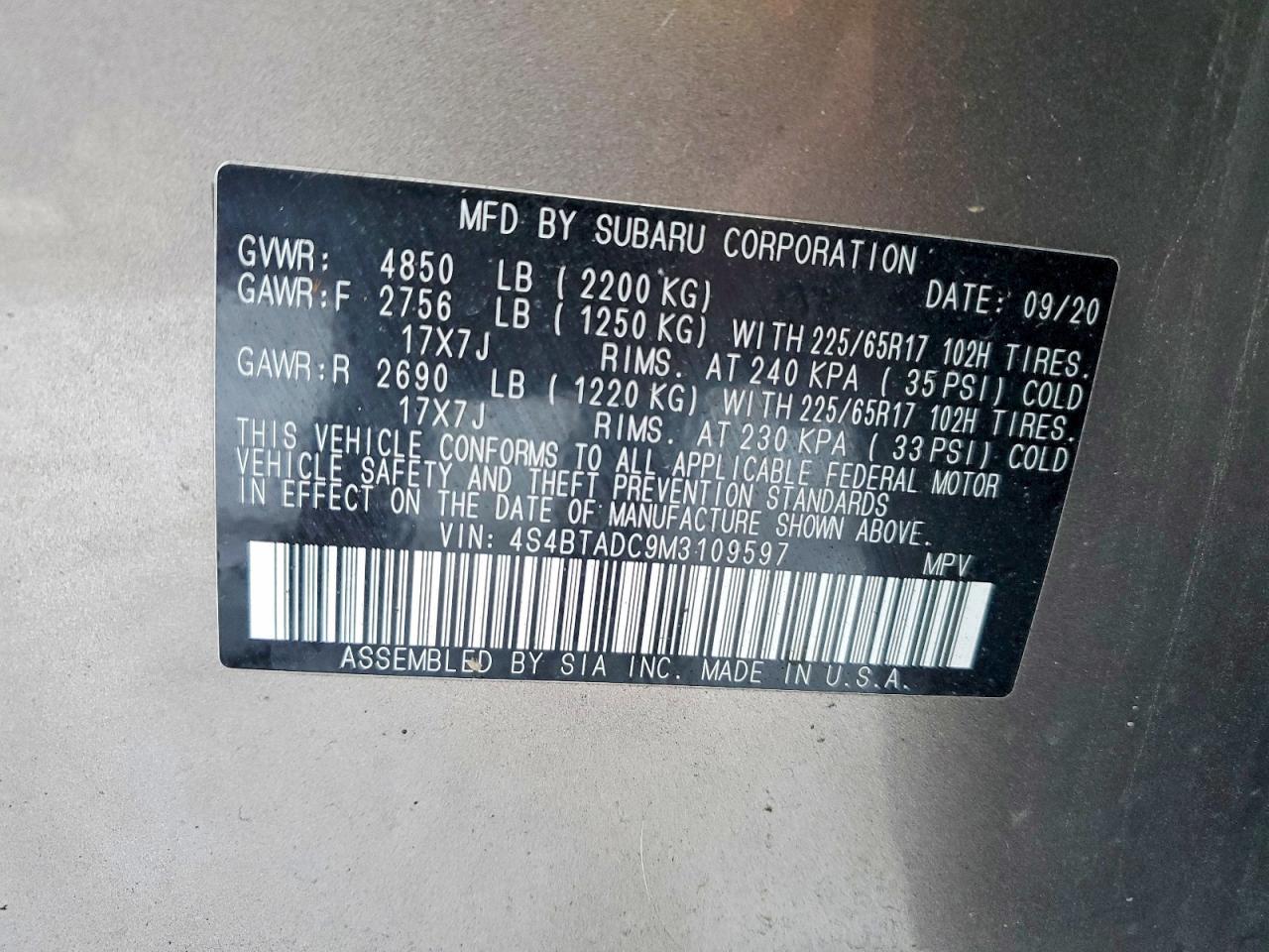 2021 SUBARU Outback