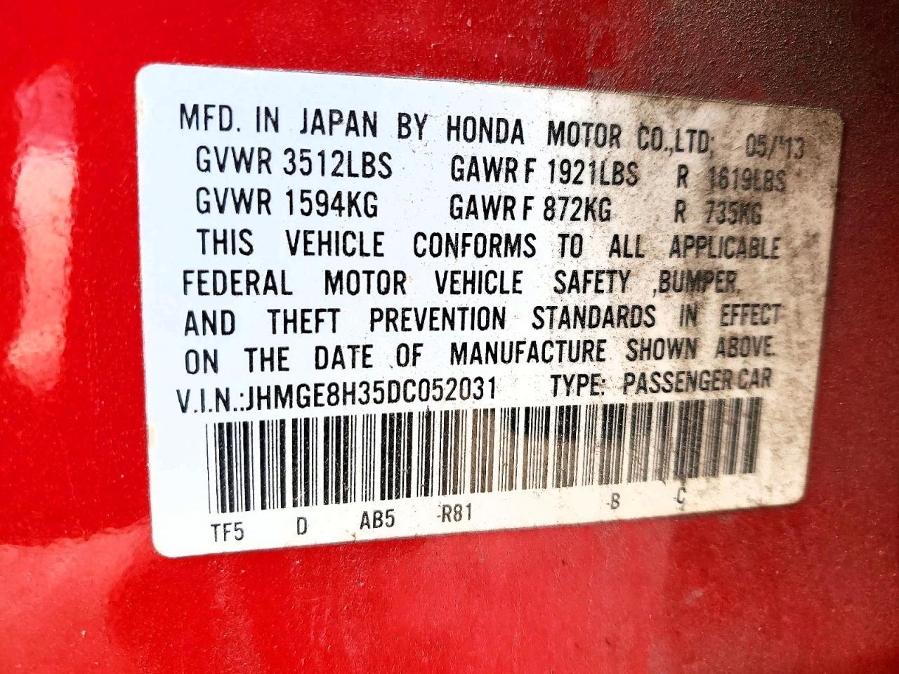 2013 HONDA FIT