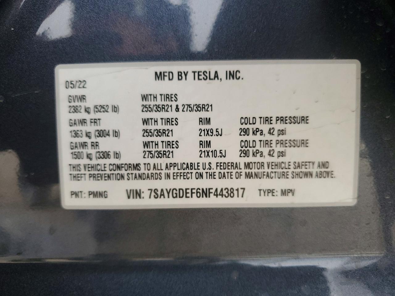 2022 TESLA MODEL Y