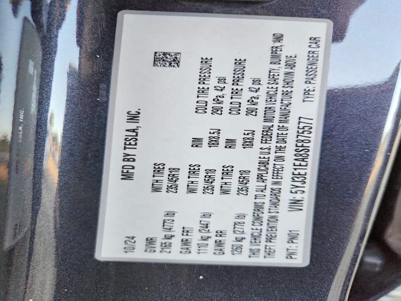 2025 TESLA MODEL 3