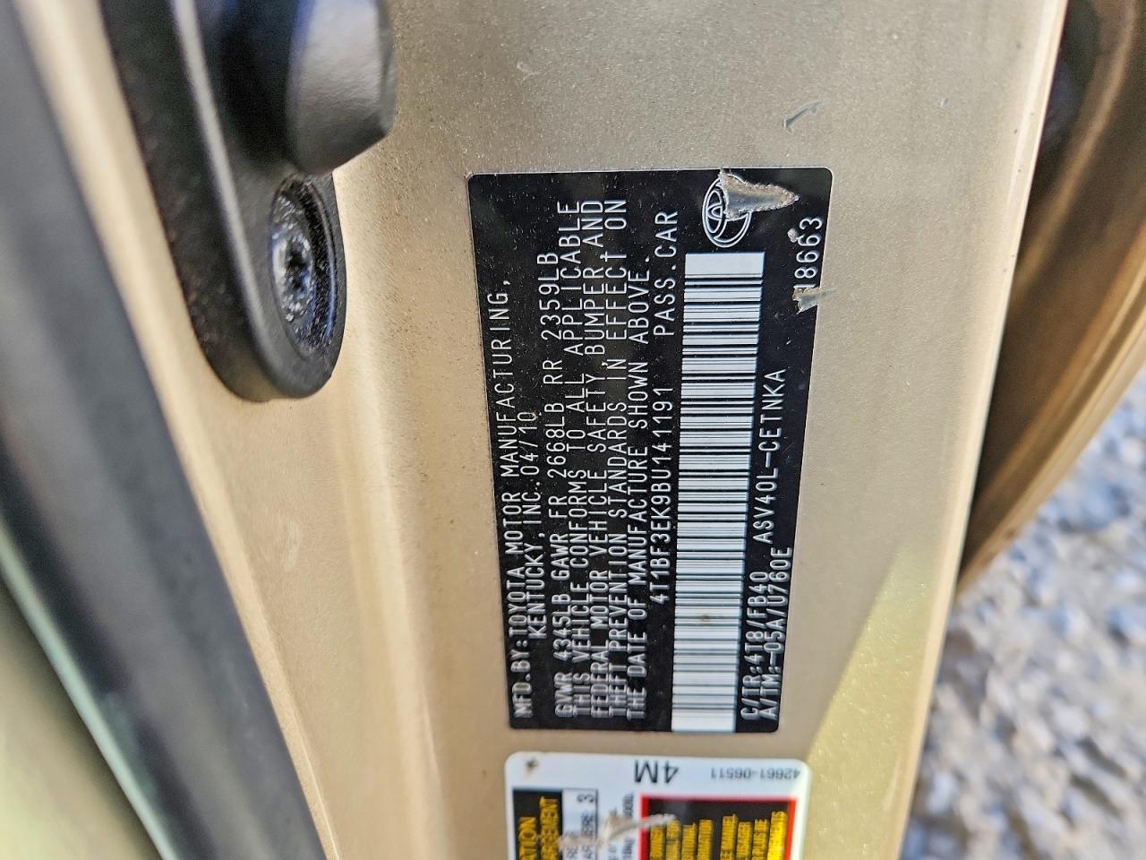 2011 TOYOTA CAMRY