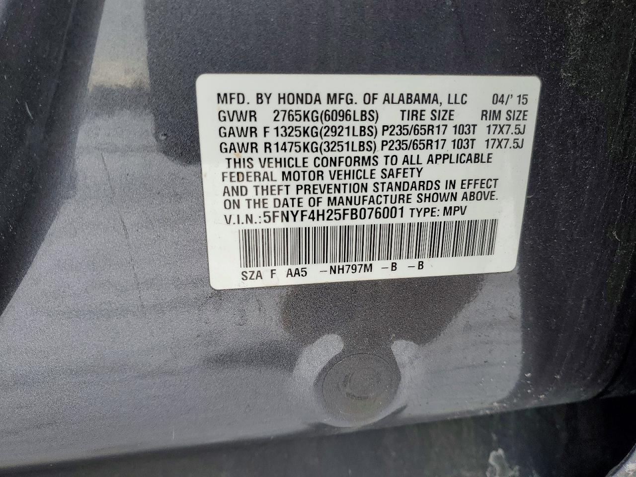 2015 HONDA PILOT