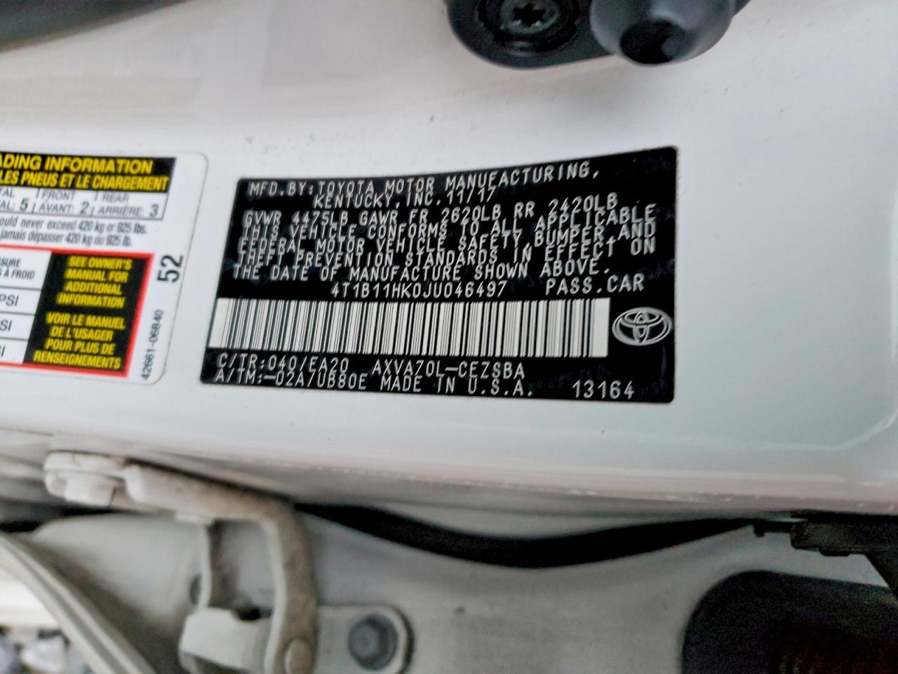 2018 TOYOTA CAMRY