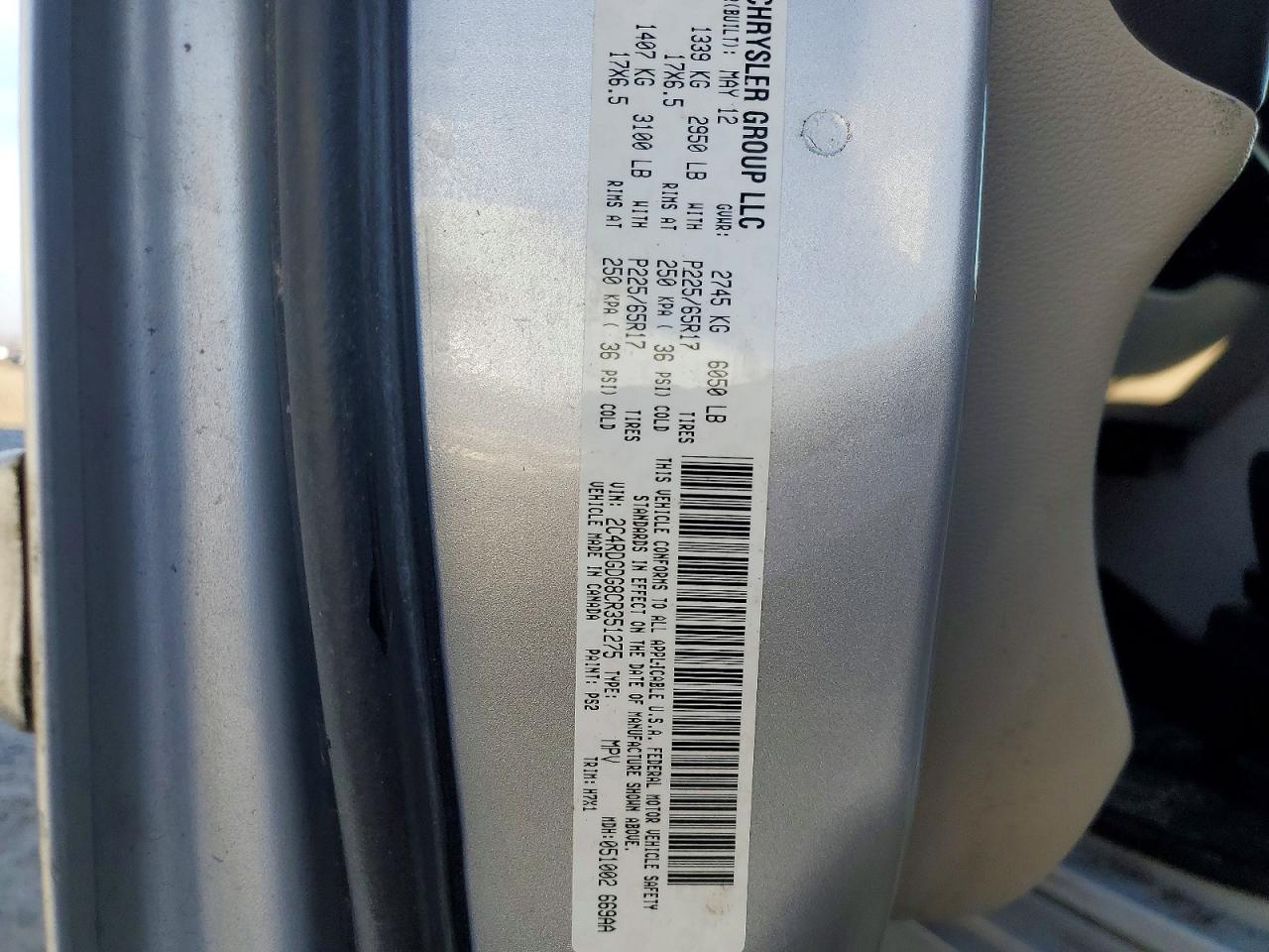 2012 DODGE GRAND CARAVAN