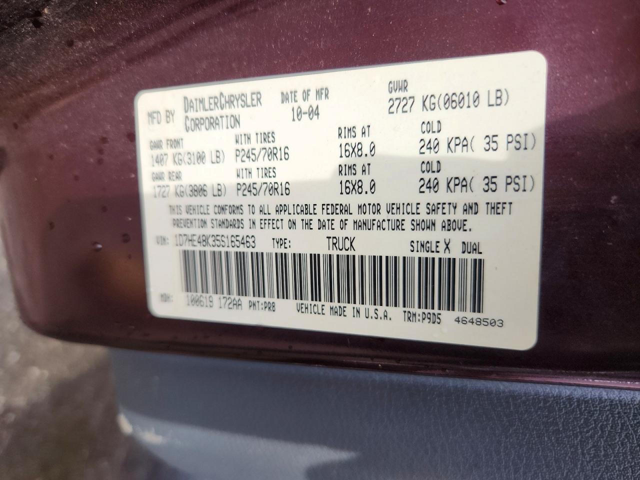 2005 DODGE Dakota