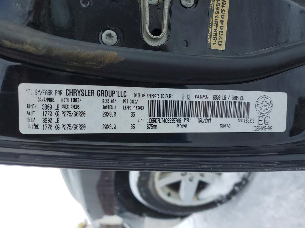2012 DODGE RAM 1500