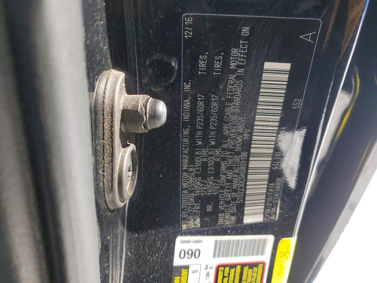 2017 TOYOTA SIENNA