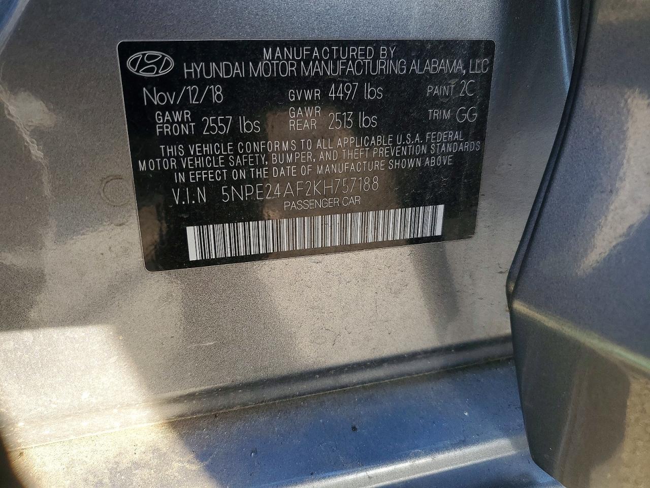 2019 HYUNDAI SONATA