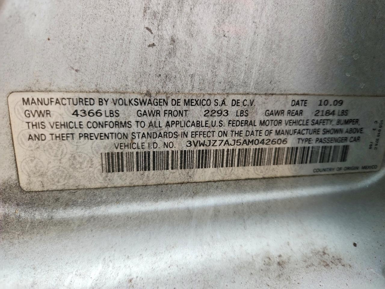 2010 VOLKSWAGEN JETTA